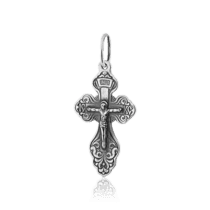 обзорное фото Серебряный крестик с Распятием 030589  Серебряные подвески крестики