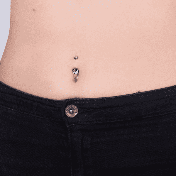 Серебряный пирсинг Инь-Янь с фианитами 025074 Серебряный пирсинг Инь-Янь с фианитами 025074