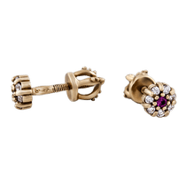 обзорное фото Золотые серьги с цирконием 80292  Серьги с камнями