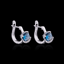 обзорное фото Золотые серьги с топазом лондон и бриллиантами 034576 Золотые серьги обзорное фото Золотые серьги с топазом лондон и бриллиантами 034576  Золотые серьги