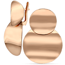 обзорное фото Сережки из красного золота глянцевые Мадонна IV 033368  Золотые серьги без вставок