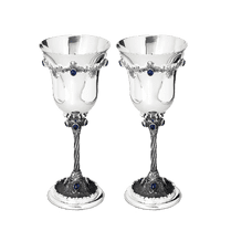 обзорное фото Набор серебряных бокалов с камнями 031463 Наборы столового серебра обзорное фото Набор серебряных бокалов с камнями 031463  Наборы столового серебра