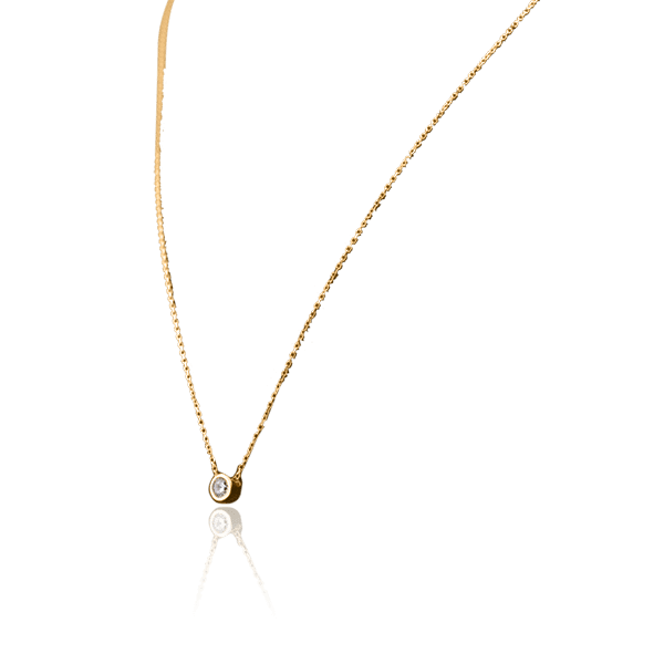 Колье в желтом золоте с фианитом 026534 киев Колье в желтом золоте с фианитом 026534 киев