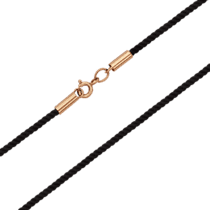 обзорное фото Шёлковый шнурок с золотым замочком 037671  Шнурки с золотом
