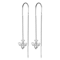 обзорное фото Серебряные серьги протяжки Пчелы 031151  Серебряные серьги без вставок