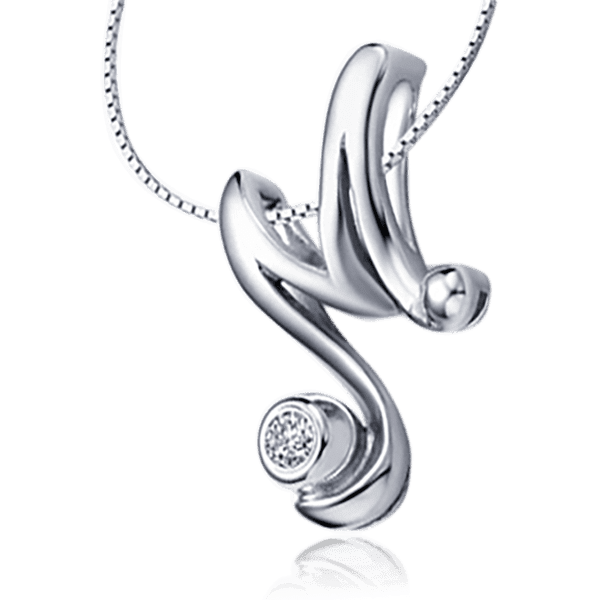 подвеска буква м с драгоценным камнем