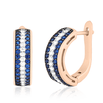 обзорное фото Серебряные серьги с фианитом 026249  Серьги с позолотой