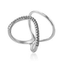 обзорное фото Серебряное кольцо на фалангу с фианитами 034752  Серебряные кольца