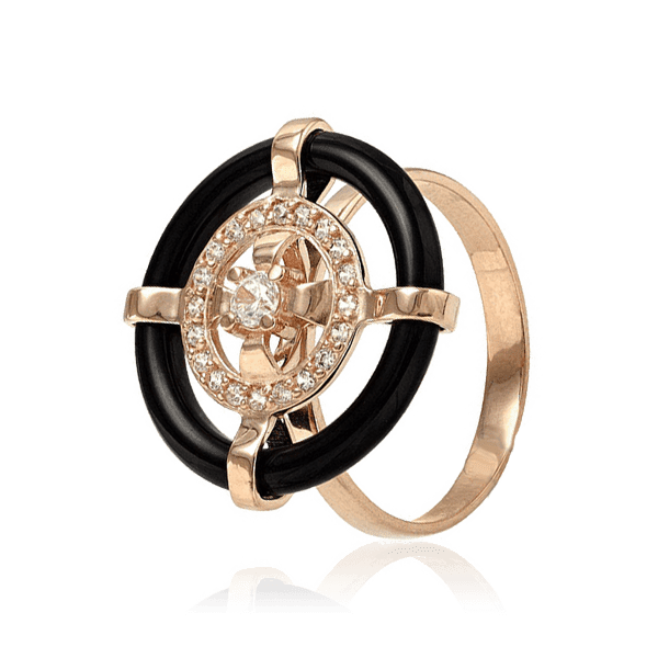 Золотое кольцо с агатом и фианитами 028647 детальное изображение ювелирного изделия Золотые кольца с агатом Золотое кольцо с агатом и фианитами 028647 детальное изображение ювелирного изделия Золотые кольца с агатом