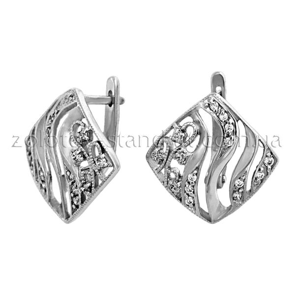 Серебряные серьги 420705С детальное изображение ювелирного изделия Серебряные серьги с камнями Серебряные серьги 420705С детальное изображение ювелирного изделия Серебряные серьги с камнями