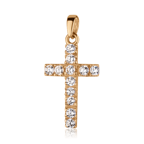 Золотой крестик с фианитами 025740 детальное изображение ювелирного изделия Золотые крестики Золотой крестик с фианитами 025740 детальное изображение ювелирного изделия Золотые крестики