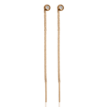 обзорное фото Золотые серьги 567108 Золотые серьги с фианитом обзорное фото Золотые серьги 567108  Золотые серьги с фианитом