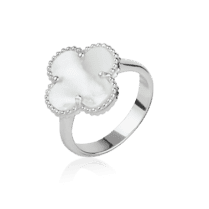 обзорное фото Серебряное кольцо с белым  перламутром 028284  Серебряные кольца со вставками