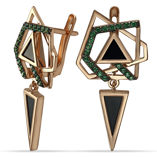 Золотые серьги с агатом и нанокристаллами 030052 детальное изображение ювелирного изделия Золотые серьги с агатом Золотые серьги с агатом и нанокристаллами 030052 детальное изображение ювелирного изделия Золотые серьги с агатом