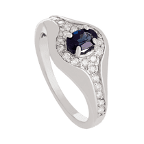 обзорное фото Кольцо в белом золоте с сапфиром и бриллиантами 026551 Золотые кольца с сапфиром обзорное фото Кольцо в белом золоте с сапфиром и бриллиантами 026551  Золотые кольца с сапфиром