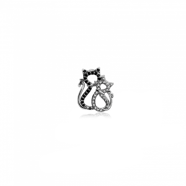 Серебряный подвес Котики 026007 детальное изображение ювелирного изделия Серебряные подвески со вставками Серебряный подвес Котики 026007 детальное изображение ювелирного изделия Серебряные подвески со вставками