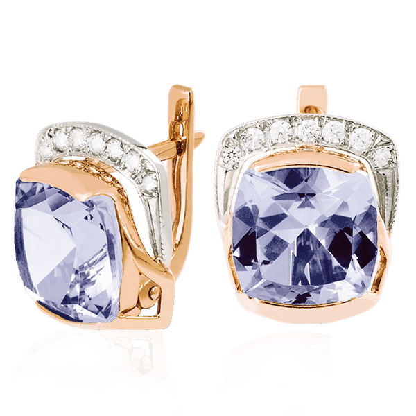 Золотые серьги с аметистом 023530 детальное изображение ювелирного изделия Золотые серьги с аметистом Золотые серьги с аметистом 023530 детальное изображение ювелирного изделия Золотые серьги с аметистом