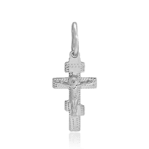 обзорное фото Маленький серебряный крестик с алмазной гранью 037404 Серебряные подвески крестики обзорное фото Маленький серебряный крестик с алмазной гранью 037404  Серебряные подвески крестики
