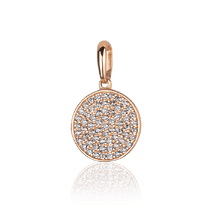 обзорное фото Золотой кулон круглый с фианитами 031503 Золотые кулоны с фианитом обзорное фото Золотой кулон круглый с фианитами 031503  Золотые кулоны с фианитом