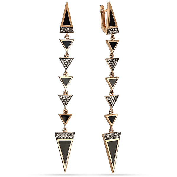 Золотые длинные вечерние серьги с агатом 038625 детальное изображение ювелирного изделия Золотые серьги с агатом Золотые длинные вечерние серьги с агатом 038625 детальное изображение ювелирного изделия Золотые серьги с агатом