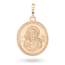 обзорное фото Золотая ладанка Богородица 028880 Золотые подвески иконки обзорное фото Золотая ладанка Богородица 028880  Золотые подвески иконки