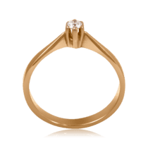 обзорное фото Кольцо с бриллиантом 023058  Золотые кольца для помолвки с бриллиантом