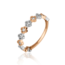 обзорное фото Золотое кольцо с фианитами 028438 Золотые кольца с фианитом обзорное фото Золотое кольцо с фианитами 028438  Золотые кольца с фианитом