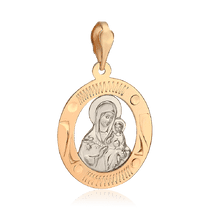 обзорное фото Золотая иконка Божией Матери Неувядаемый цвет 036836  Золотые подвески иконки