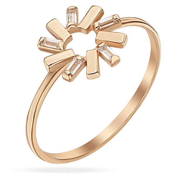 Золотое кольцо с фианитами в стильном дизайне 036066 детальное изображение ювелирного изделия Золотые кольца Золотое кольцо с фианитами в стильном дизайне 036066 детальное изображение ювелирного изделия Золотые кольца
