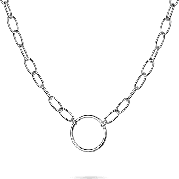 Серебряное колье с кругом без вставок 925 проба 039823 детальное изображение ювелирного изделия Серебряные колье Серебряное колье с кругом без вставок 925 проба 039823 детальное изображение ювелирного изделия Серебряные колье