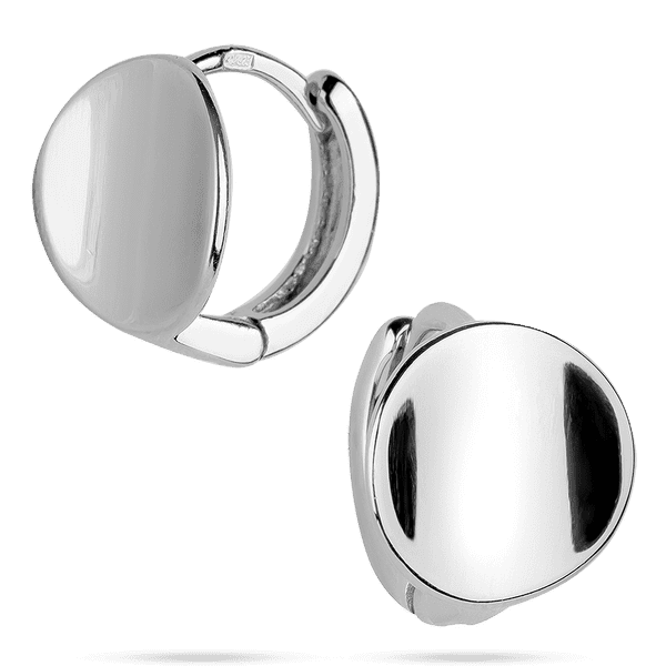 Серебряные серьги с глянцевой монеткой без вставок 925 пробы 039546 детальное изображение ювелирного изделия Серебряные серьги без вставок