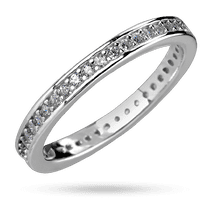 обзорное фото Серебряное кольцо с дорожкой фианитов 040238  Серебряные кольца с фианитом