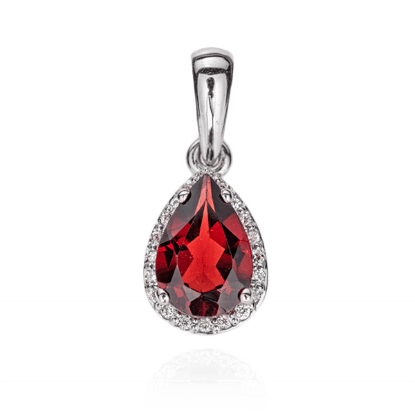Подвеска из белого золота с гранатом и бриллиантами Р0519 детальное изображение ювелирного изделия Золотые кулоны с гранатом Подвеска из белого золота с гранатом и бриллиантами Р0519 детальное изображение ювелирного изделия Золотые кулоны с гранатом