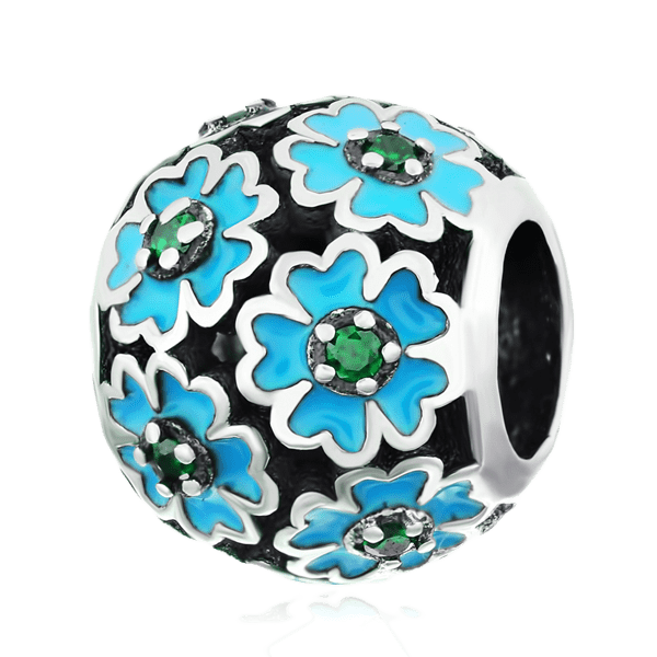 Серебряный подвес-шарм Бусинка - цветы с эмалью и фианитом 024982 детальное изображение ювелирного изделия Серебряные подвесы-шармы (бусины) Серебряный подвес-шарм Бусинка - цветы с эмалью и фианитом 024982 детальное изображение ювелирного изделия Серебряные подвесы-шармы (бусины)