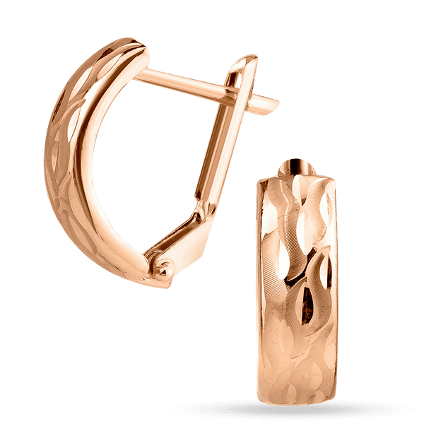 Золотые серьги рельефные на английской застежке без вставок 040446 детальное изображение ювелирного изделия Золотые серьги без вставок Золотые серьги рельефные на английской застежке без вставок 040446 детальное изображение ювелирного изделия Золотые серьги без вставок