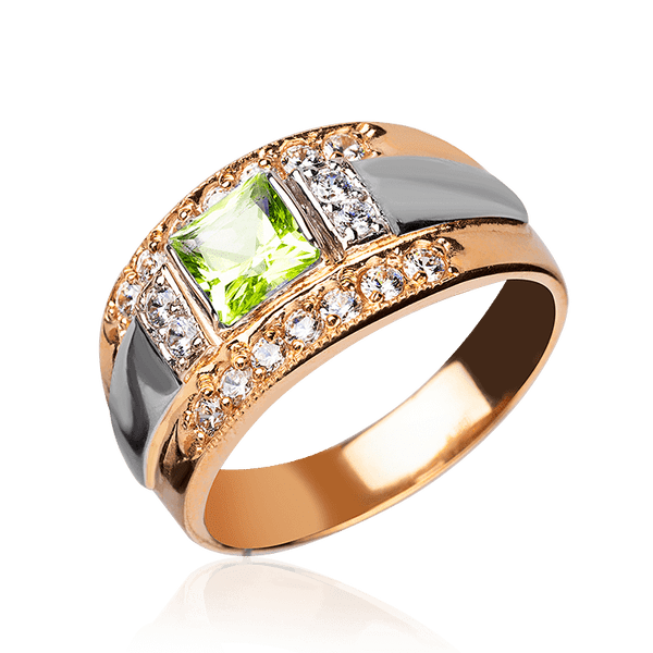 Кольцо из красного и белого золота с хризолитом Стефани 033538 детальное изображение ювелирного изделия Золотые кольца Кольцо из красного и белого золота с хризолитом Стефани 033538 детальное изображение ювелирного изделия Золотые кольца