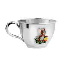 обзорное фото Серебряная чашка для ребенка Мышонок Джери с эмалью 031858  Серебряные детские чашки