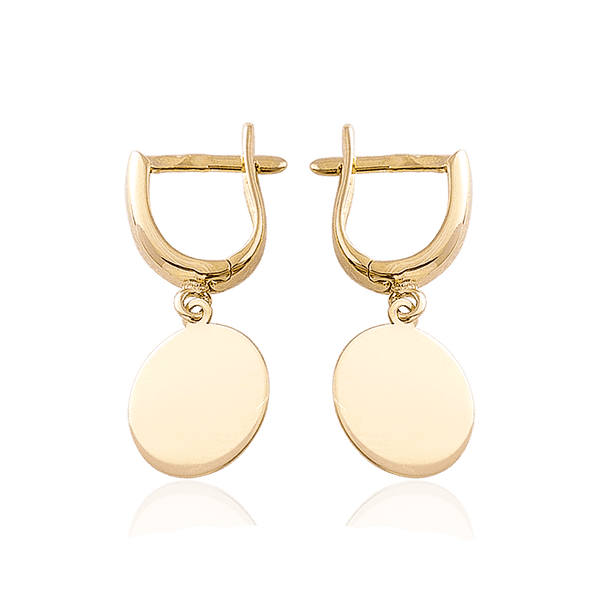 Серьги из желтого золота 585 Монетки 032840 детальное изображение ювелирного изделия Золотые серьги без вставок Серьги из желтого золота 585 Монетки 032840 детальное изображение ювелирного изделия Золотые серьги без вставок