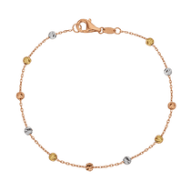 обзорное фото Браслет из комбинированного золота Бусины 032300 Женские золотые браслеты обзорное фото Браслет из комбинированного золота Бусины 032300  Женские золотые браслеты