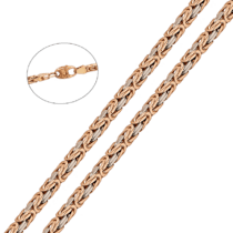 обзорное фото Мужская цепь в комбинированном золоте 038619  Золотые цепочки мужские