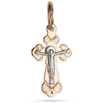 обзорное фото Золотой крестик с Распятием 029711 Детский золотой крестик обзорное фото Золотой крестик с Распятием 029711  Детский золотой крестик