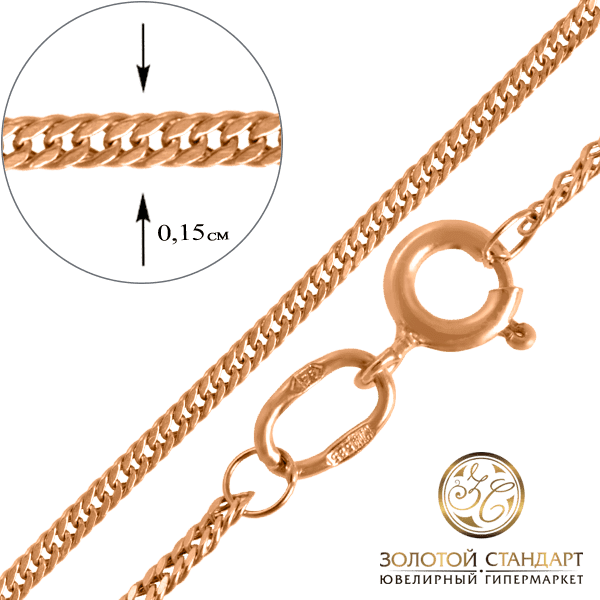 Золотий ланцюг Дабл Гурмет 024590 детальне зображення ювелірного виробу