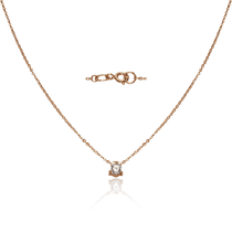 обзорное фото Тонкая, нежная золотая цепочка-колье с одним фианитом 034359 Золотые колье с камнями обзорное фото Тонкая, нежная золотая цепочка-колье с одним фианитом 034359  Золотые колье с камнями