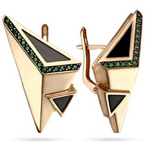 обзорное фото Золотые серьги с агатом и нанокристаллами 030061 Золотые серьги с агатом обзорное фото Золотые серьги с агатом и нанокристаллами 030061  Золотые серьги с агатом