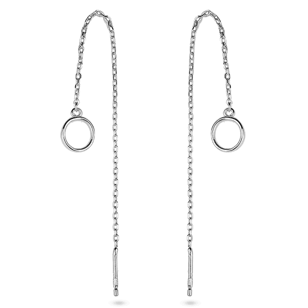 Серьги - протяжки с кругом без вставок в серебре 925 пробы 039560 детальное изображение ювелирного изделия Серебряные серьги без вставок Серьги - протяжки с кругом без вставок в серебре 925 пробы 039560 детальное изображение ювелирного изделия Серебряные серьги без вставок