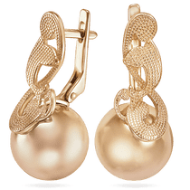 обзорное фото Золотые серьги без вставок Шары 031726 Золотые серьги без вставок обзорное фото Золотые серьги без вставок Шары 031726  Золотые серьги без вставок