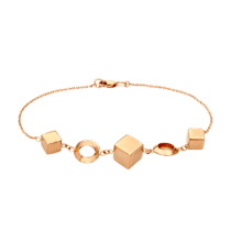 обзорное фото Золотой женский браслет Кубики 031641  Золотые браслеты без камней