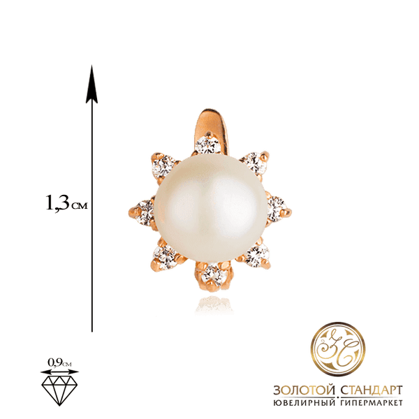 Золотые серьги с жемчужиной Золотые серьги с жемчужиной