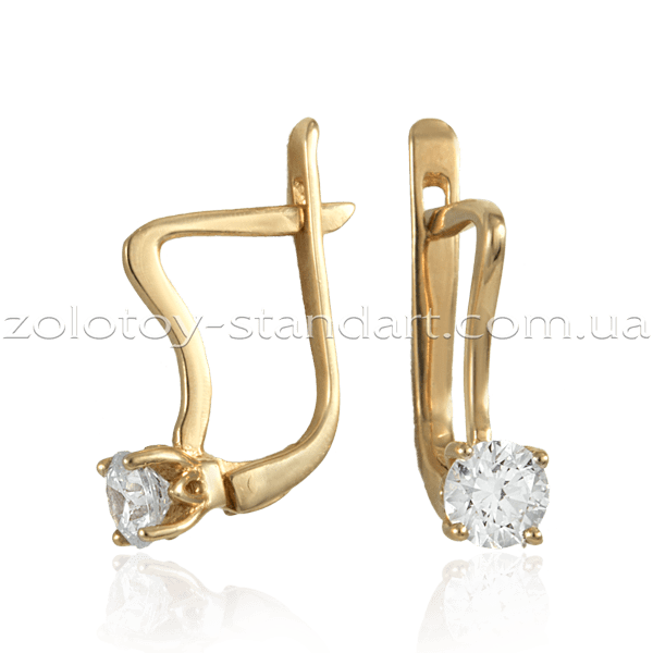 Золотые серьги 21204 детальное изображение ювелирного изделия Золотые серьги с фианитом Золотые серьги 21204 детальное изображение ювелирного изделия Золотые серьги с фианитом