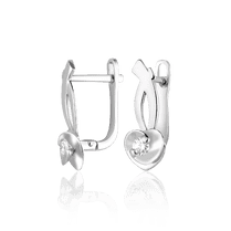 оглядове фото Золоті сережки з діамантом 025387